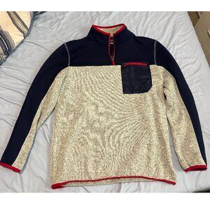 Club Room Quarter-Zip Pullover | Front Pocket | Size M | Navy/Gray